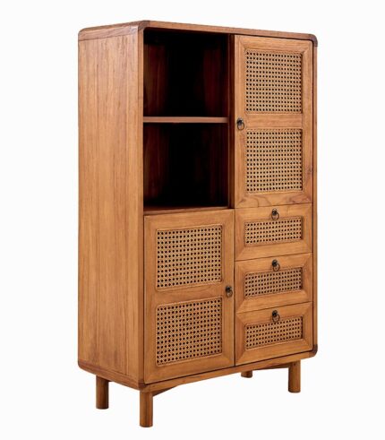 Enfilade teck massif CARAWA 2 portes 3 tiroirs