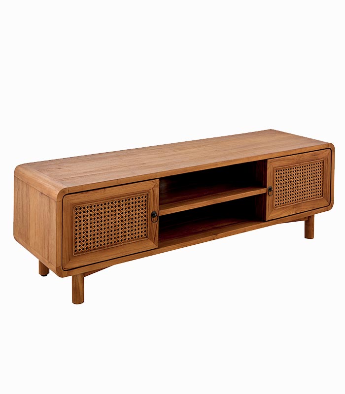 Meuble TV teck massif CARAWA Meuble TV teck massif CARAWA 2 portes