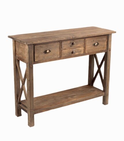 Console sapin ANTIGO 4 tiroirs