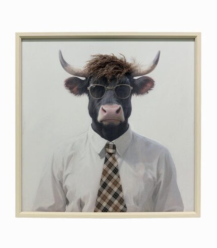 Tableau toile BUFFLE EN CHEMISE CRAVATE