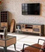 Meuble TV MINDY 3 tiroirs 2 portes