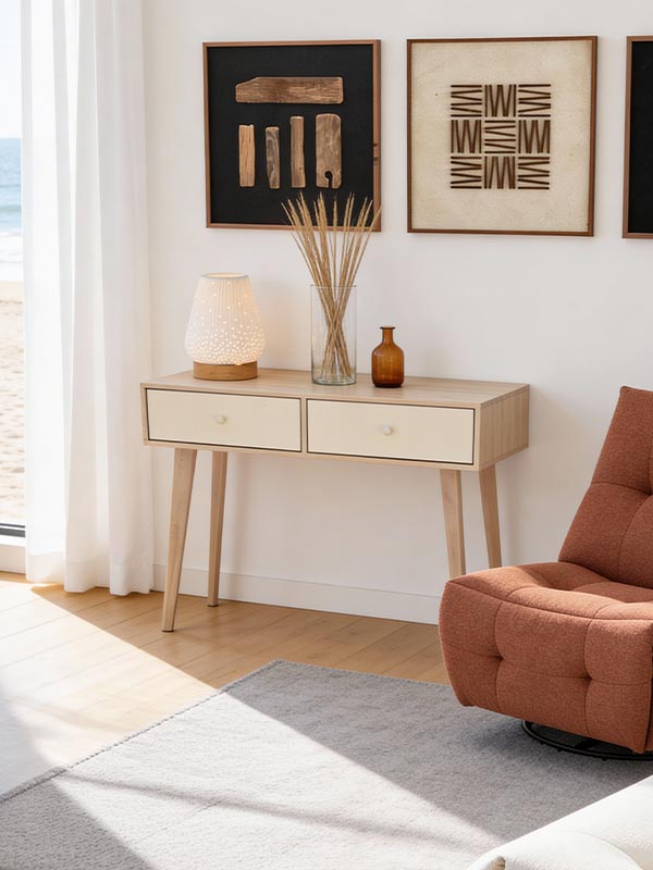 Console en bois blanc LOGAN