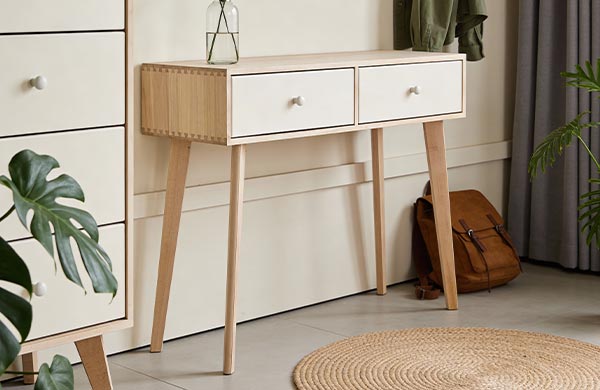 Console en bois blanc LOGAN