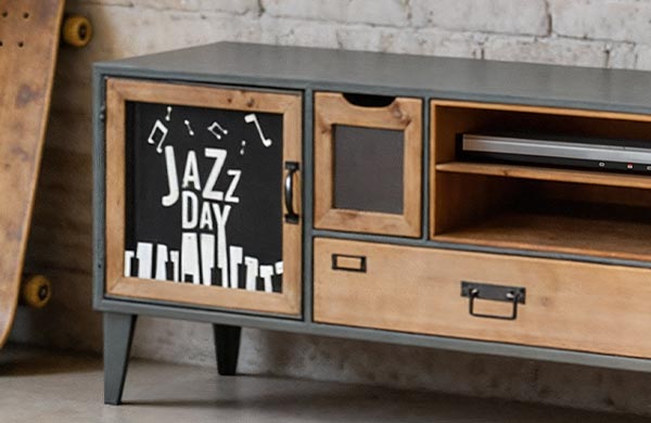 Mobilier en sapin et fer MINDY