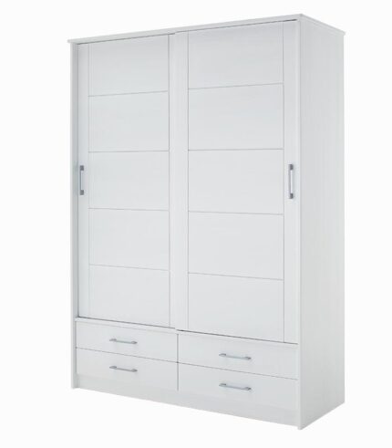 Armoire pin blanc 2 portes coulissantes VALBERG