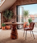 Table ronde KAMAU en teck recyclé