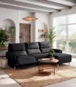 Canapé d'angle BOLTON noir