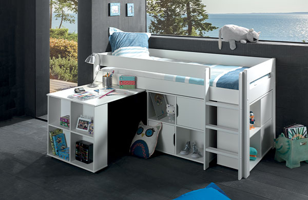 Lits compacts blancs nombreux rangements