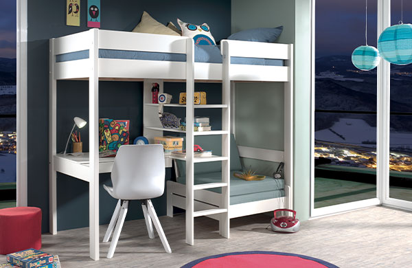 Lits mezzanines blancs