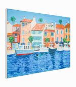 Tableau toile fait main Port de pêche