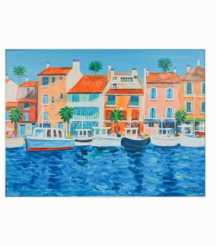 Tableau toile fait main Port de pêche