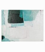 Tableau toile fait main Blanc noir et bleu