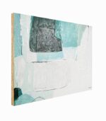 Tableau toile fait main Blanc noir et bleu