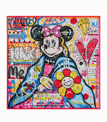 Tableau toile fait main SOURIS kiss me