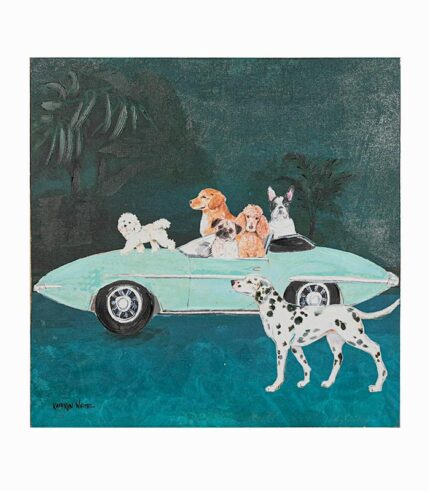 Tableau toile fait main Balade canine