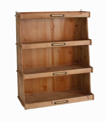 Etagère murale en sapin vieilli design apothicaire