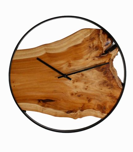 Horloge murale TEMPO en bois et fer
