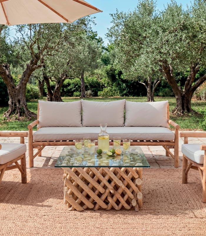 Canapé teck BALI 3 places Canapé teck BALI 3 places