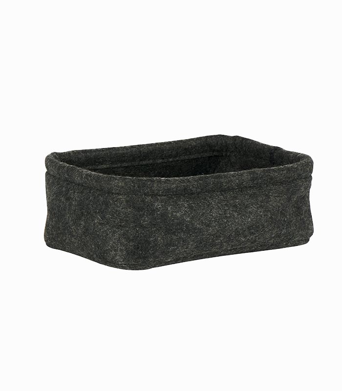 Corbeille de rangement feutrine grise Corbeille de rangement feutrine grise