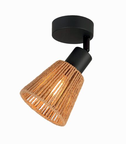 Lampe spot métal abat-jour papier