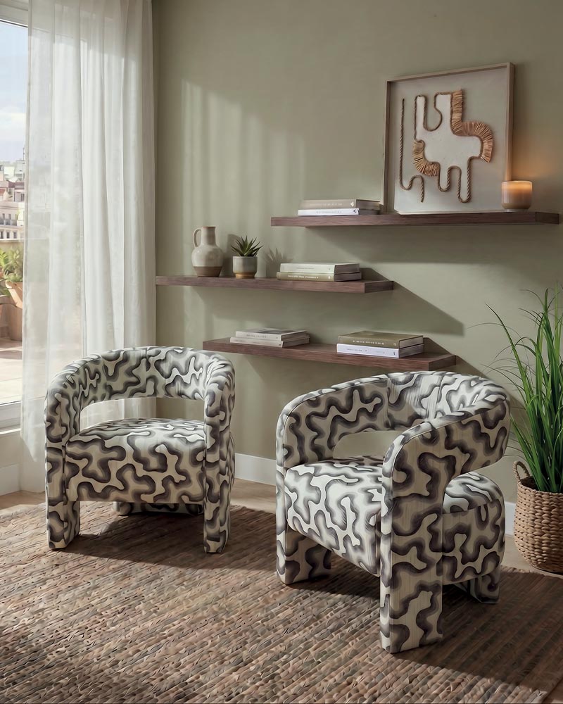 Fauteuil SAHARA au coloris ethnique