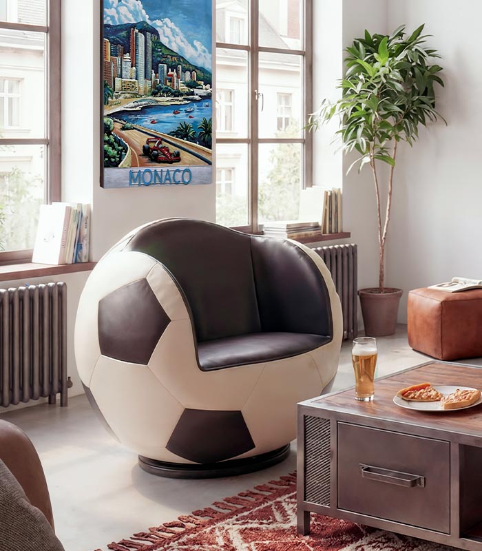 Fauteuil tournant GO design ballon de foot