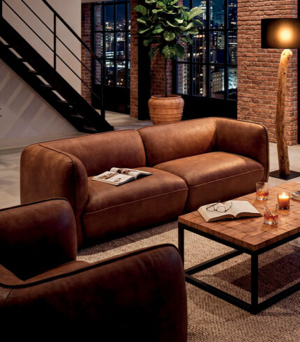 Canapé WALNEY cognac L 247 cm