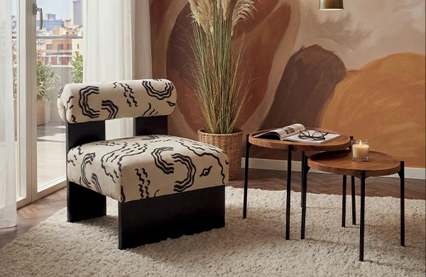 Fauteuil ZANZIBAR au coloris ethnique