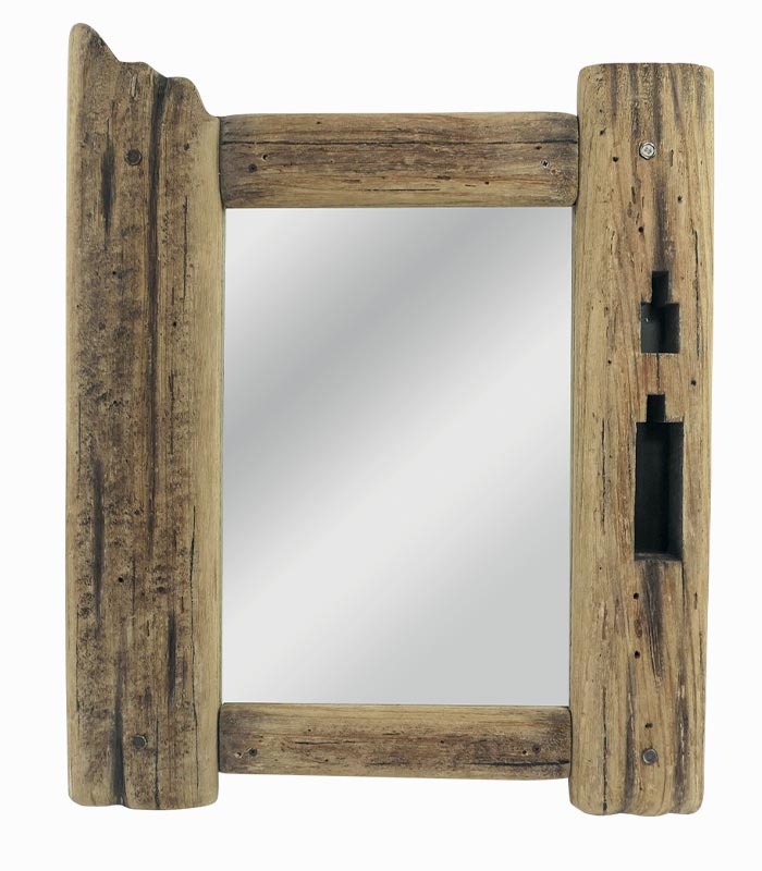 Miroir cadre en bois recyclé
