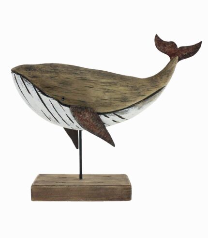Baleine en bois sur pied