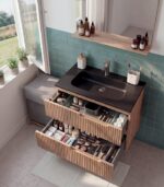 Salle de bains murale vasque noire CLAUDY