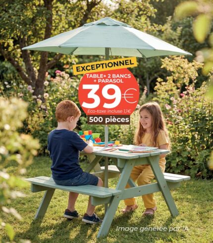 Table de jardin Enfant avec parasol