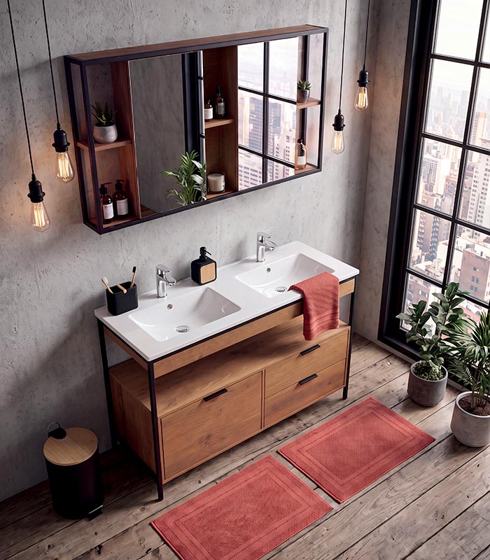 Salle de bains double vasque blanche LABBY Salle de bains double vasque blanche LABBY