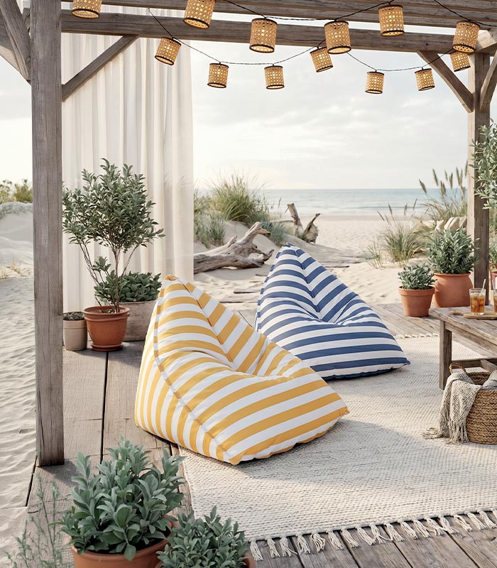 Pouf poire à rayure SUNNY
