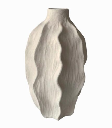 Vase blanc en terre cuite COURGE
