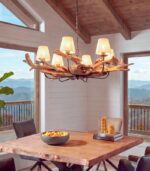 Suspension exotique en branches de teck TIMOR