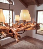 Suspension exotique en branches de teck TIMOR