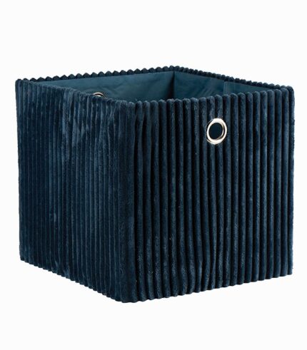 Panier pliant velours côtelé bleu VELVET