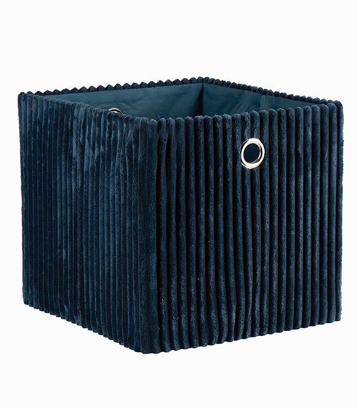 Panier VELVET Panier pliant velours côtelé bleu VELVET