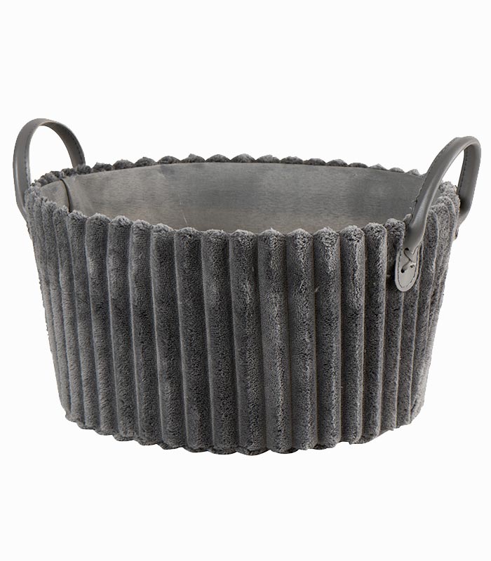 Panier KERAMIK Panier rond velours noir côtelé KERAMIK