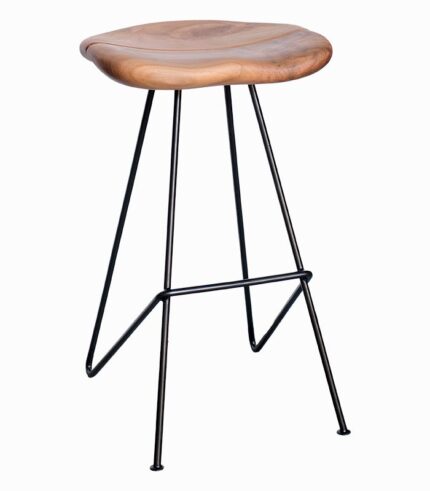 Chaise haute métal et teck BUTON