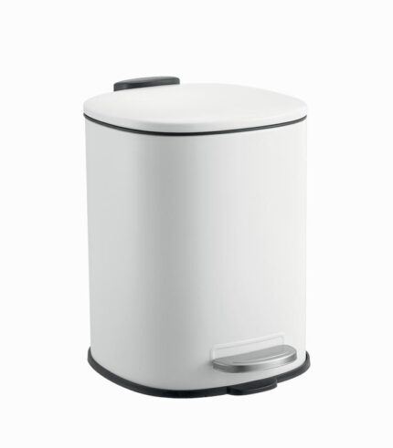 Poubelle blanche 5L en métal
