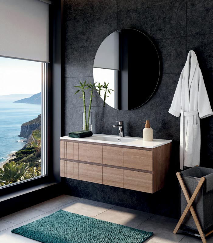 Salle de bains murale vasque blanche HANNA