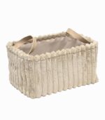 Corbeille de rangement en tissu beige