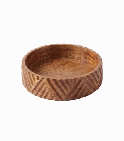 Vide-poche en bois décor relief